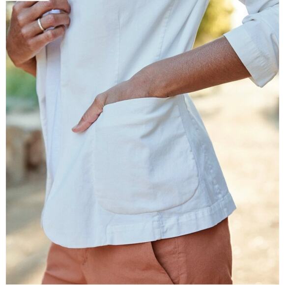 Frank & Eileen Dublin Tailored Blazer Size M Chalk Cream Performance Twill - Picture 3 of 13